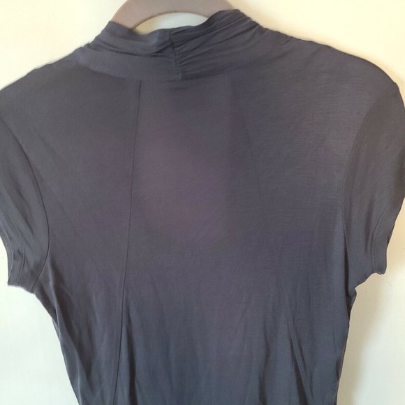 CABI Faux Wrap Fickle Tee Gray Sz XS Cap Slv Jersey Knit Style 3058 EUC - Picture 7 of 10